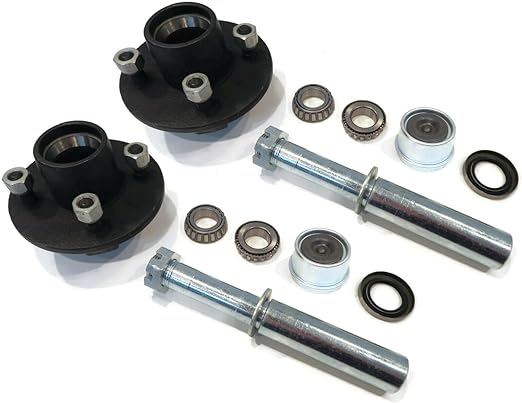 The ROP Shop | (Pack of 2) Trailer Axle Kits with 4 on 4" Bolt Idler Hub & 1" Round BT8 Spindle