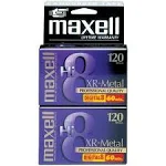 1 Pack Of 2 MAXELL HI 8 120 Professional Quality XR-Metal 8mm Videotape Sealed