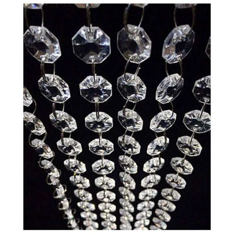 WAZHRMGHG Clear Acrylic Crystal Garland Strands Hanging Chandelier Bead Chain Ornament String Decorations for Chandelier Christmas Tree Wedding Party Celebration (33FT(10M))