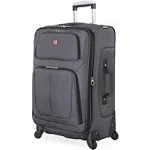 Sion Softside Expandable Roller Luggage, Dark Grey, Checked-Medium 25-Inch