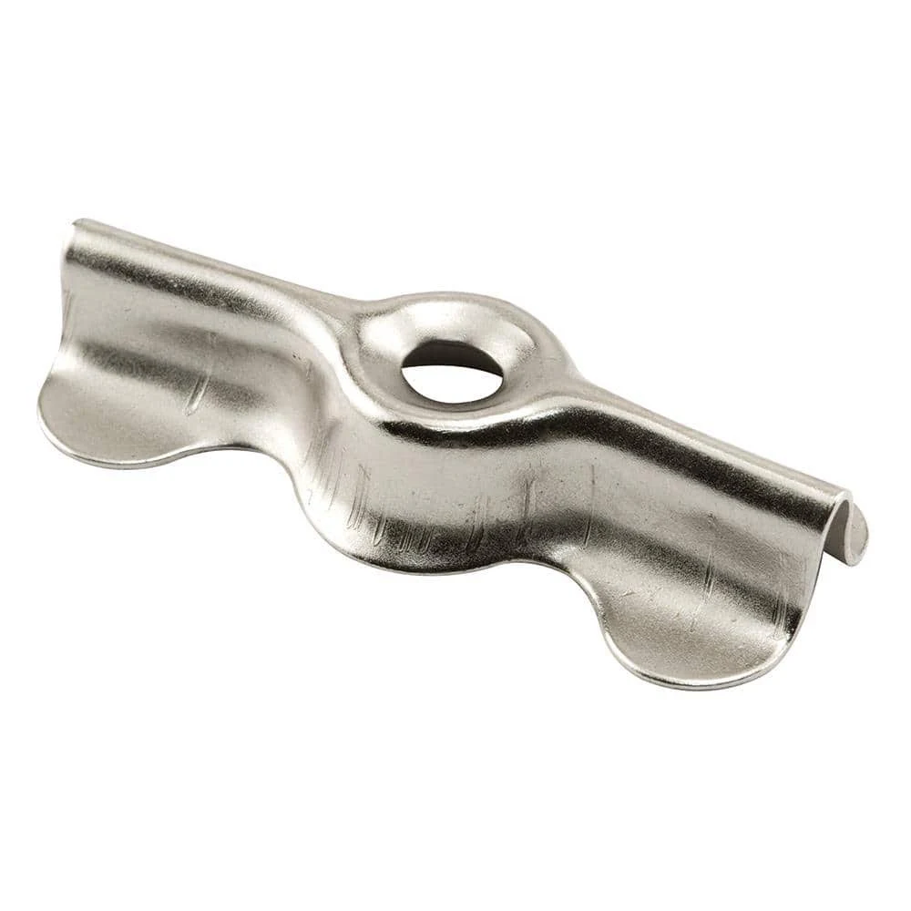 Prime-Line L 5939 Double Wing Flush Clip, 1-11/16 in. x 3/4 in, Stamped Steel, Nickel (4 Pack)