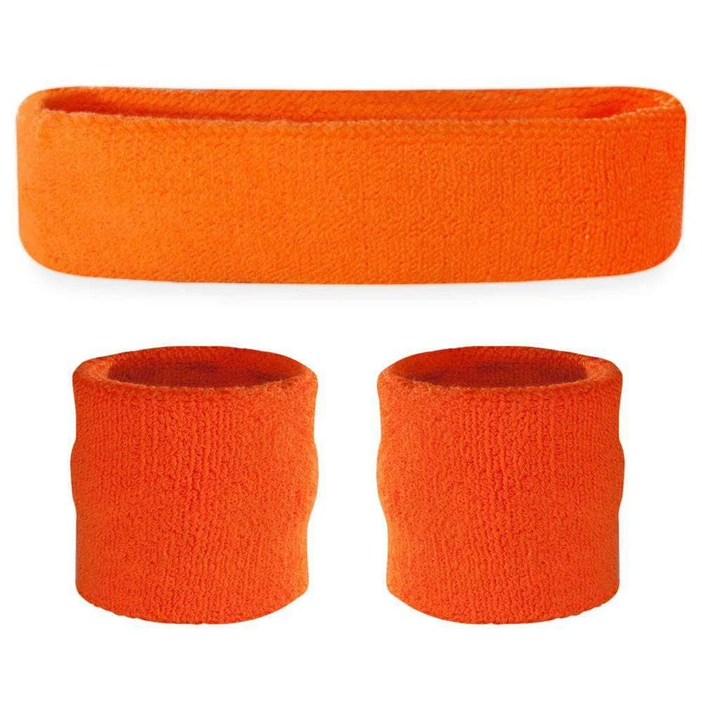 Suddora Sweatbands Set, Moisture Wicking 2 Wristbands and 1 Headband, Breathable Terry Cloth Athletic Bands for Basketball, Tennis, Yoga, Gym, Sweat Bands for Costumes and Cosplay