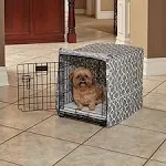 Midwest Homes for Pets CVR24T-GY Dog Crate Cover, Gray Geometric Pattern, 24"