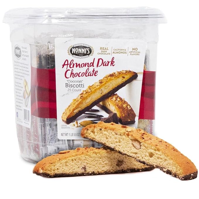 Nonni's Biscotti Dark Chocolate Almond, 25 Count