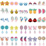 Clip On Earrings for Girls Kids Hypoallergenic Clips Earrings Sets Suitable for Ages 4-12 Little Girls, Cute Small Clips On Earrings Jewelry Gifts Set