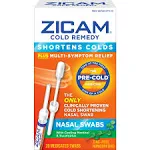 Zicam Cold Remedy Cold Shortening Medicated Nasal Swabs Zinc-Free 20ct