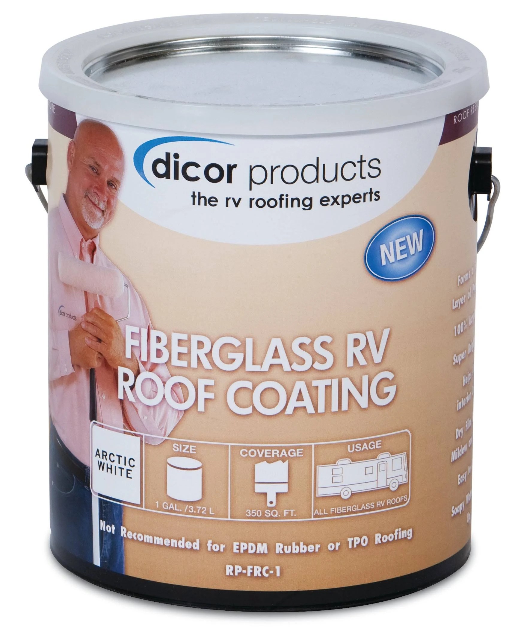 Dicor RP-CRCT-1 EPDM Roof Acrylic Coating - 1 Gallon, Tan