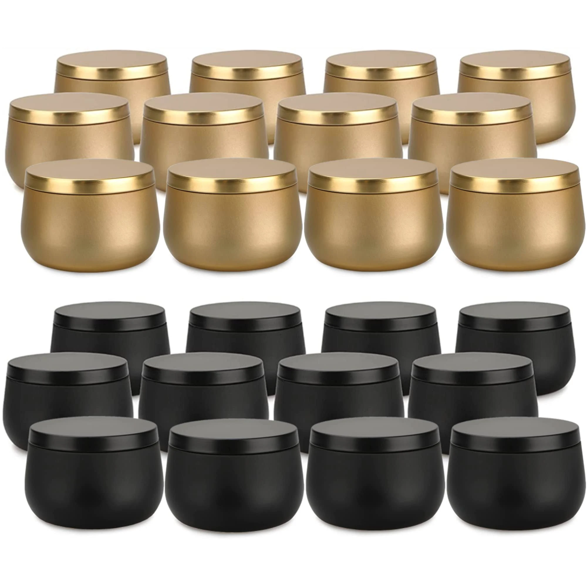 sonviitins 8oz Candle Tins 24 Pieces,Candle Jars Candle Containers with Lids, 8 oz, for Candles Making, Arts & Crafts, Storage, and Gifts (Black 12pcs