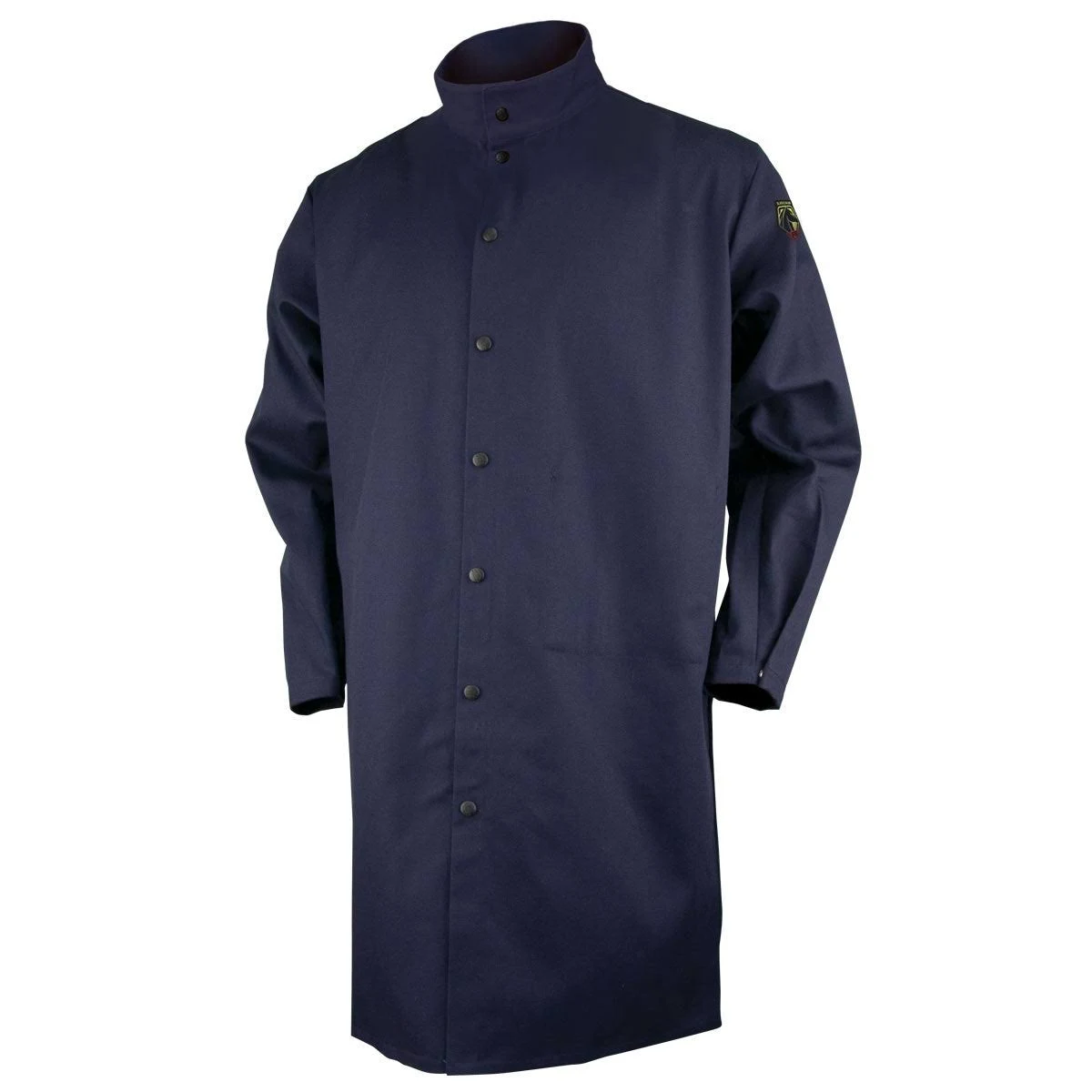 Black Stallion FN9-42C 9 oz. 42" Navy Flame Resistant Cotton Shop Coat