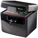 File Folder and Document Box with Key... Black Fireproof and Waterproof Safe