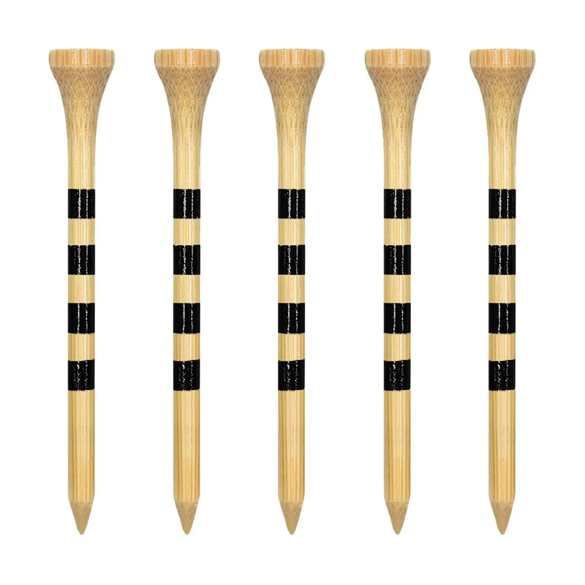 Wooden Golf Tees 3-1/4", 2-3/4", 2-1/8", 1-1/2" Available, 100 Count (Natural Color, White, Black, Blue, Red, Green, Yellow, Pink, Orange)