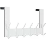 WEBI Over The Door Hook Door Hanger:Over The Door Towel Rack with 6 Coat Hooks for Hanging,Door Coat Hanger Towel Hanger Over,  Black