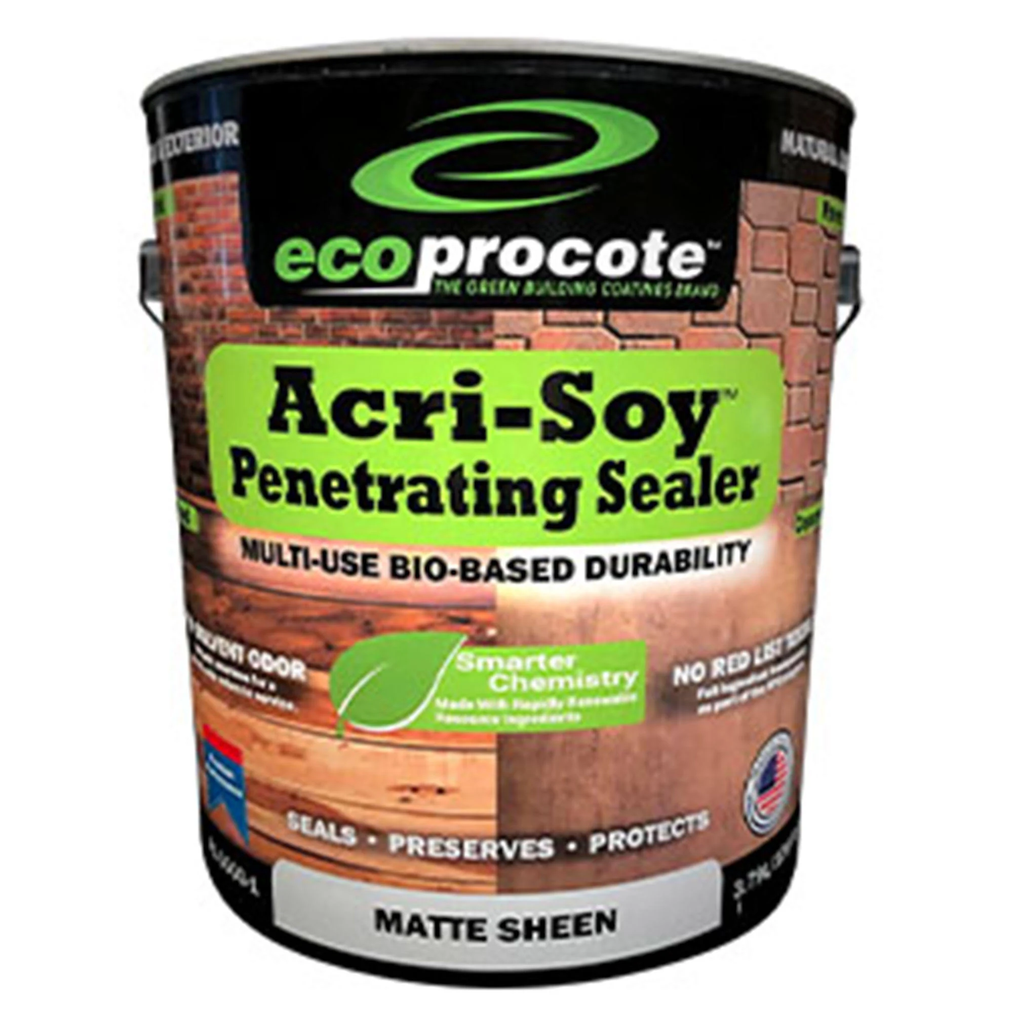 EcoProCote Acri-Soy Wood Floor Sidewalk and Concrete Sealer 1 Gallon Matte