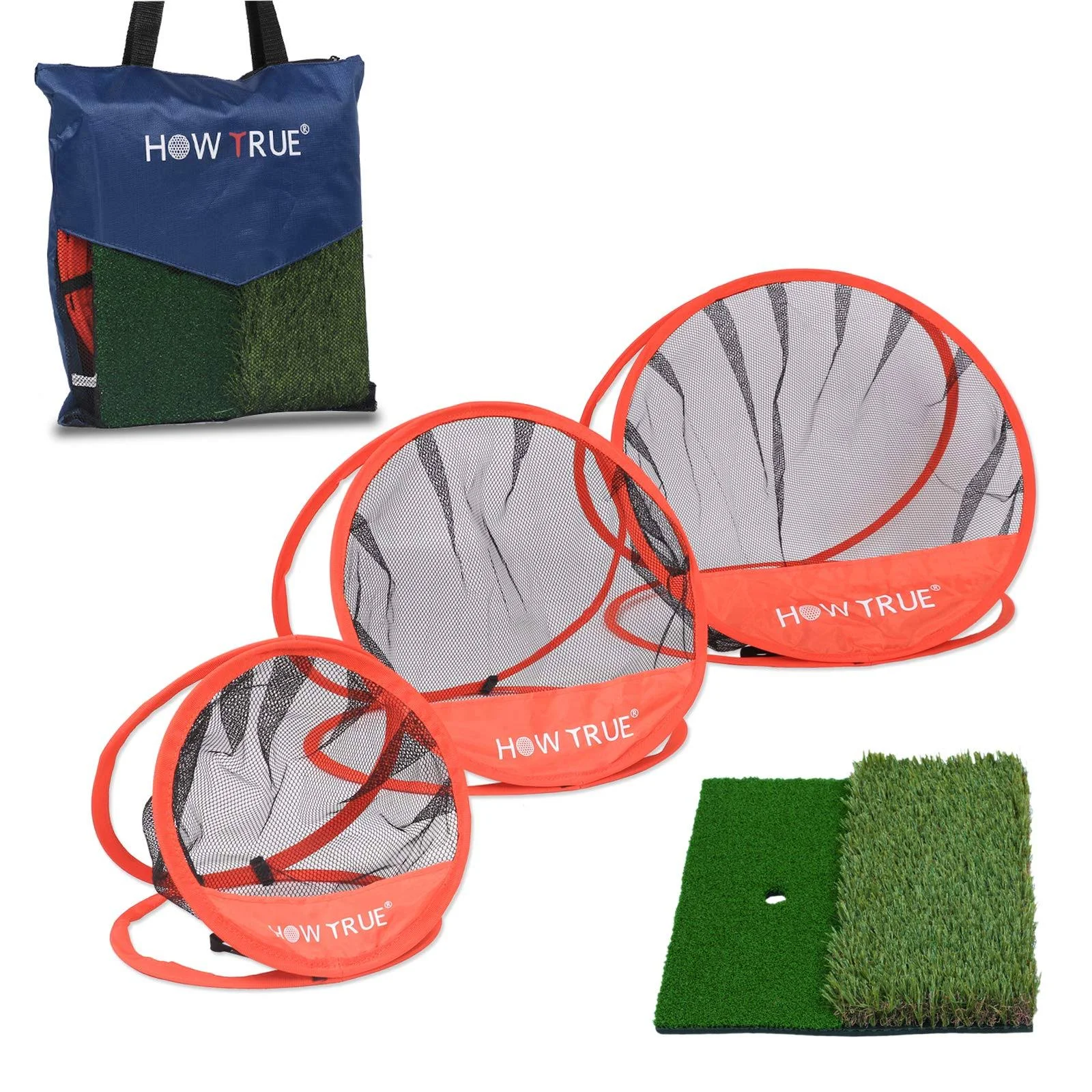 3 Piece Golf Chipping Practice Net and Mat, Portable Collapsible Target... 