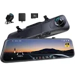 Pelsee P12 Pro 4K Mirror Dash Cam 12'' Rear View Mirror Camera Smart Driving Assistant w/ADAS and BSD 2160p Front and Rear Camera Voice Control Night