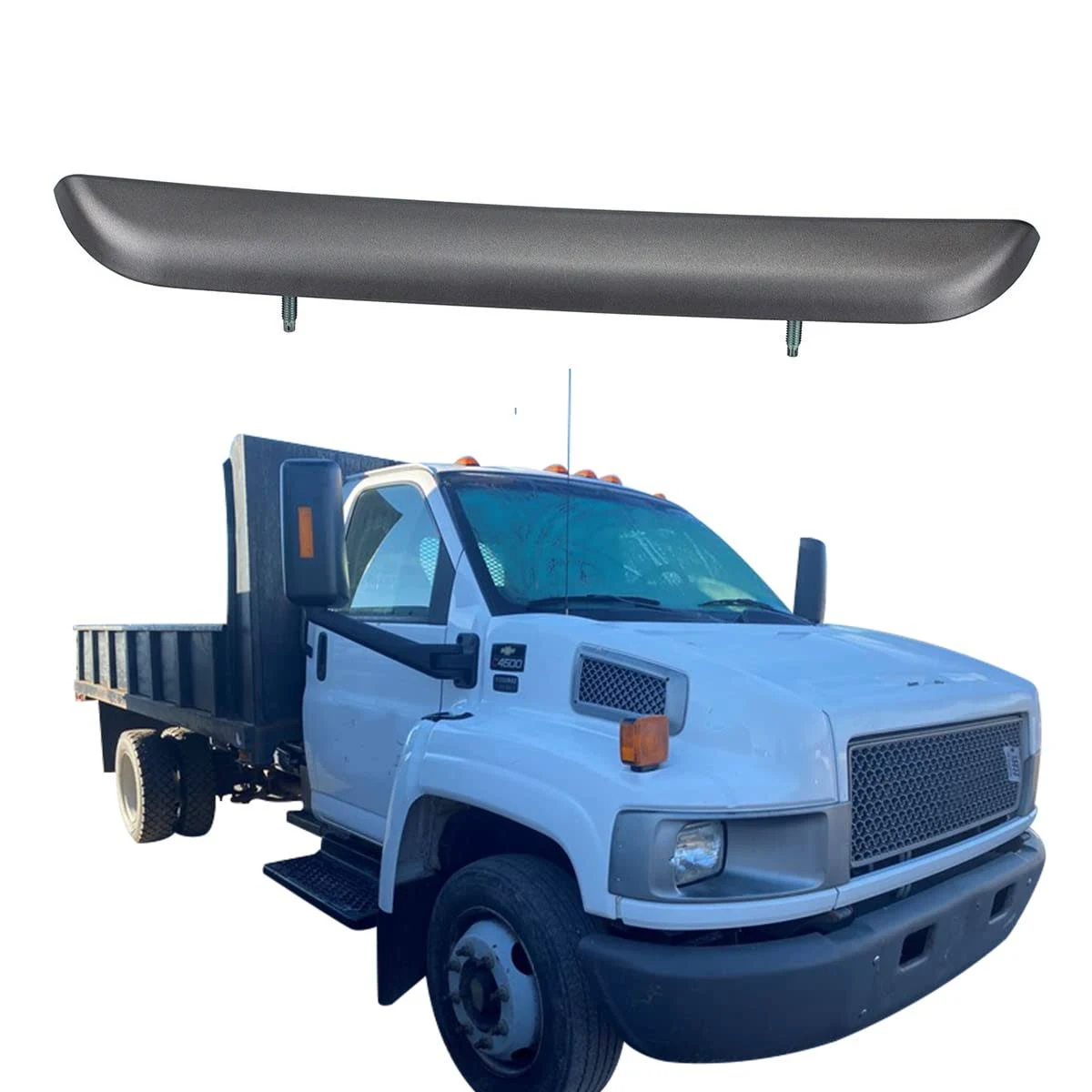 RLB-HILON Front Hood Handle Grab Compatible with Chevrolet Kodiak GMC Topkick C4500 C5500 C6500 2003-2009 Year Replaces OEM 15814272, Gray Painted Color