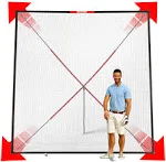 Net Playz Golf Practice Auto Return Net,10Ft x 10Ft, Quick Set-up, Multi-Angle Adjustment, Golf rebound net, Outdoor Training net,Target Panel included