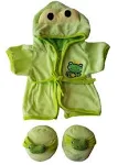 Frog Robe and Slippers Pajamas Outfit Teddy Bear Clothes Fit 14 Inch - 18 Inch Build-a-Bear and Make Your