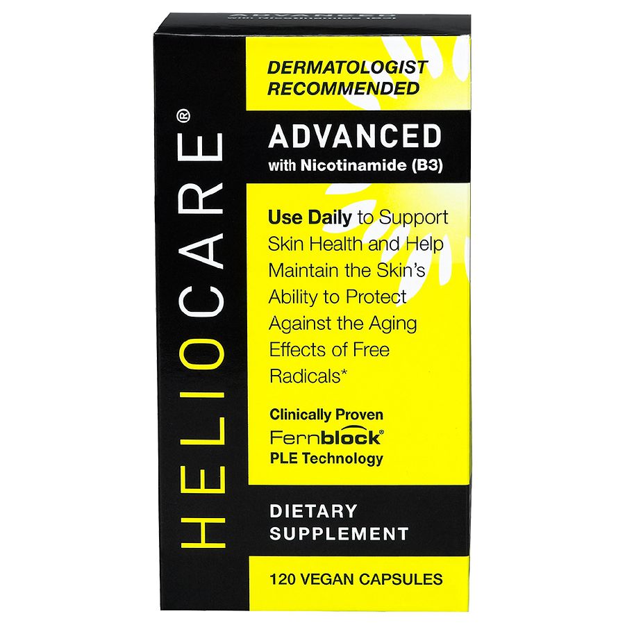 Heliocare Advanced Nicotinamide B3 Supplement: Niacinamide 500mg and Fernblock PLE Extract 240mg Per Serving - Supports Skin Cell Health W/ Antioxidant Rich Vitamin B3 Niacin - 120 Vegan Capsules