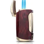 Promise Torch Lighter Double Jet Flame Cigar Lighter (Brown Grain)