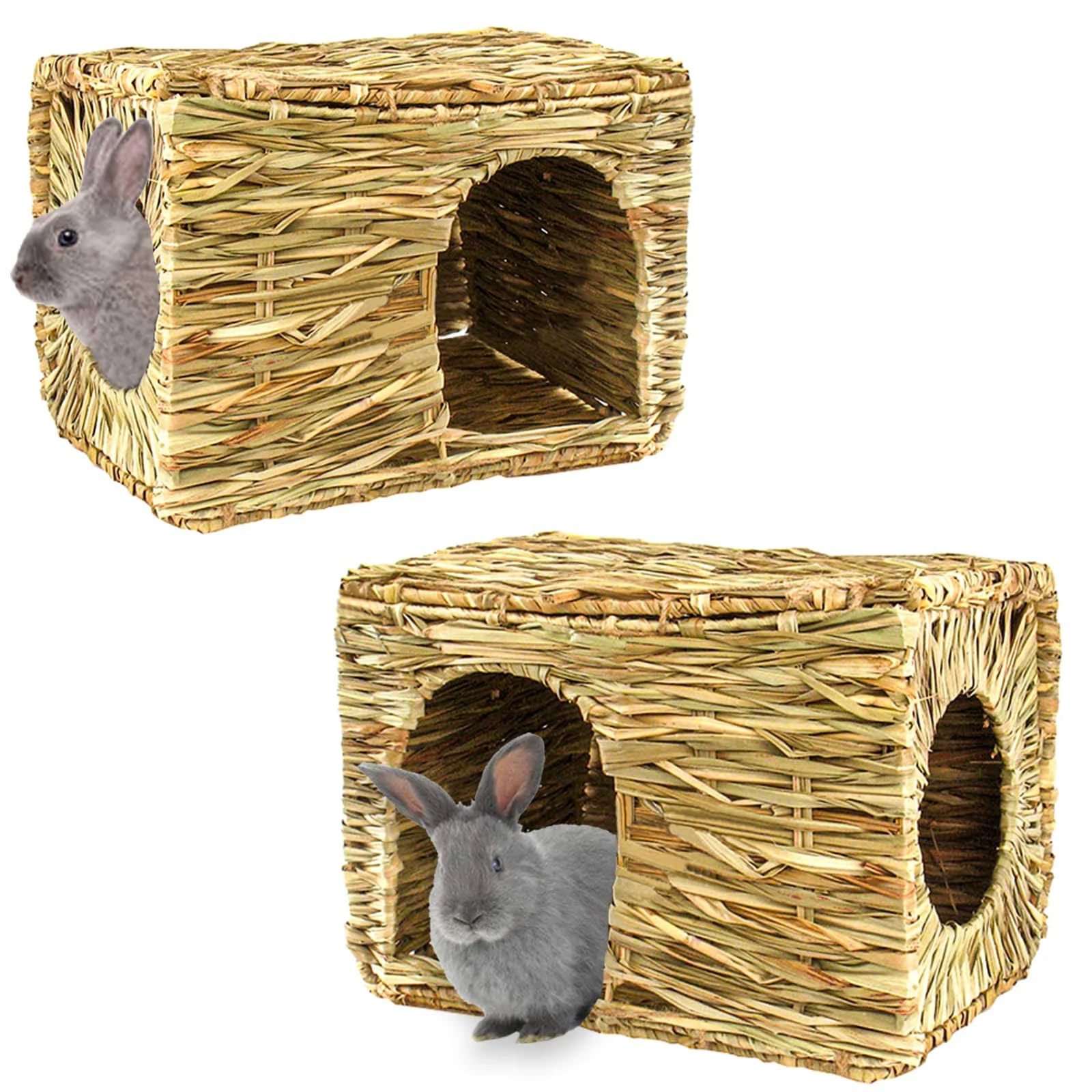 Extra Large Grass House for Rabbit, Foldable &amp; Comfortable - Small Animal Hut Pl