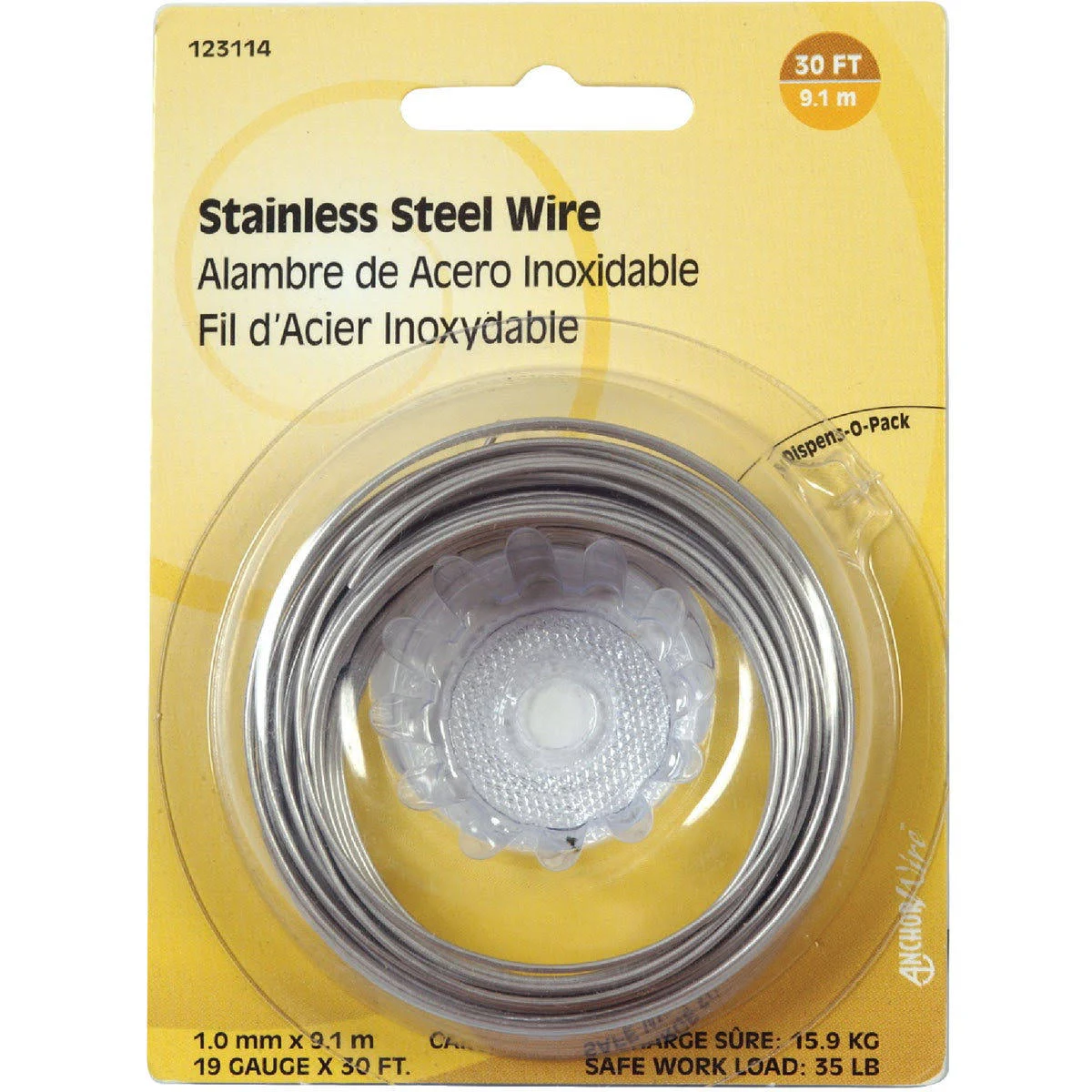 123114 Hillman Stainless Steel 30' Hobby Wire 19 Gauge