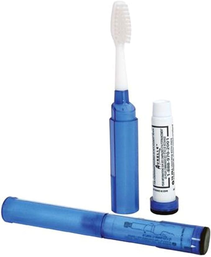 Travel Toothbrush with Refillable Travel-Sized Toothpaste Tube and Protective Case - Toob Brush