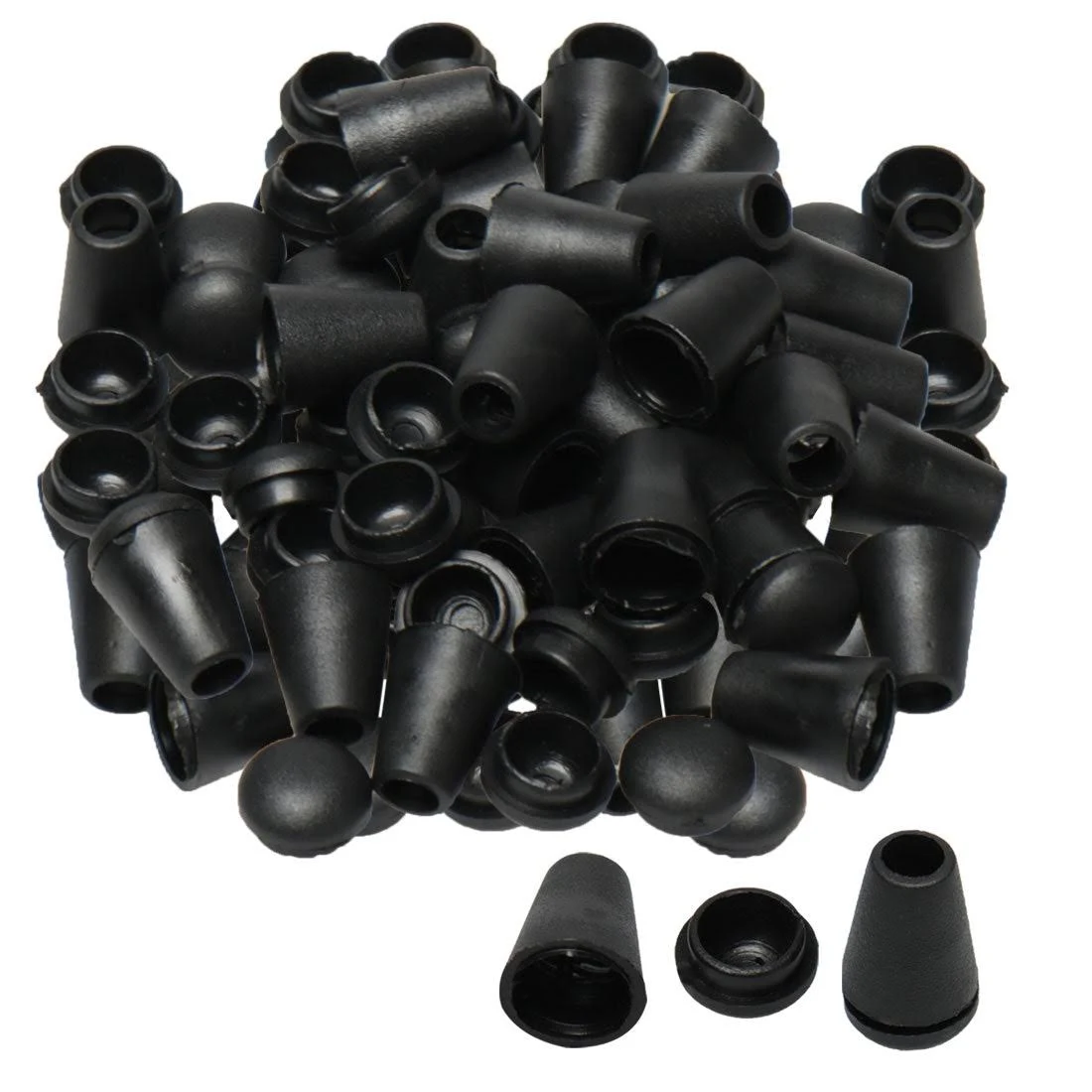 Bell Tail Cord Rope Lace Lock Lanyard Rope Fastener 100pcs Black