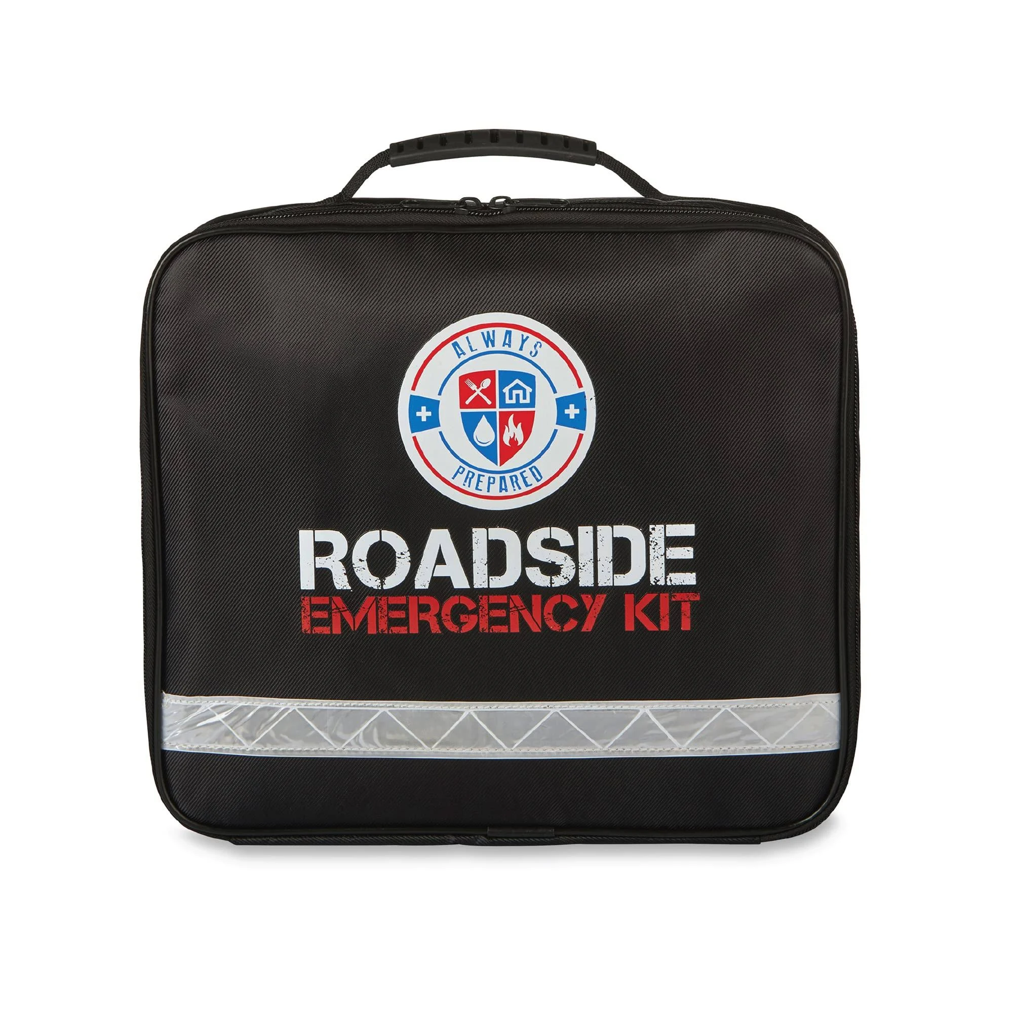 Always Prepared Standard (62 Piece) Roadside Emergency Car Kit - with Jumper Cables - All-in-One Auto Safety and First Aid Kit -