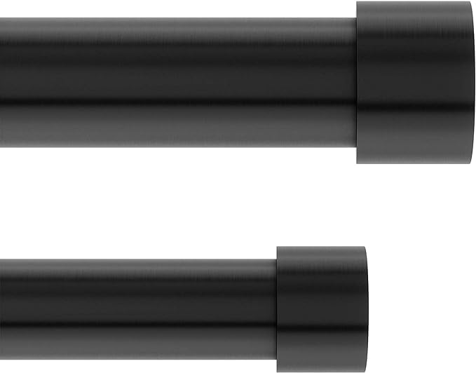 Umbra Cappa Adjustable Double Curtain Rod, Black, 66-120