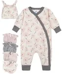 Gerber Baby Girl Bunny Coverall, Cap & Mittens Set, 6-Piece