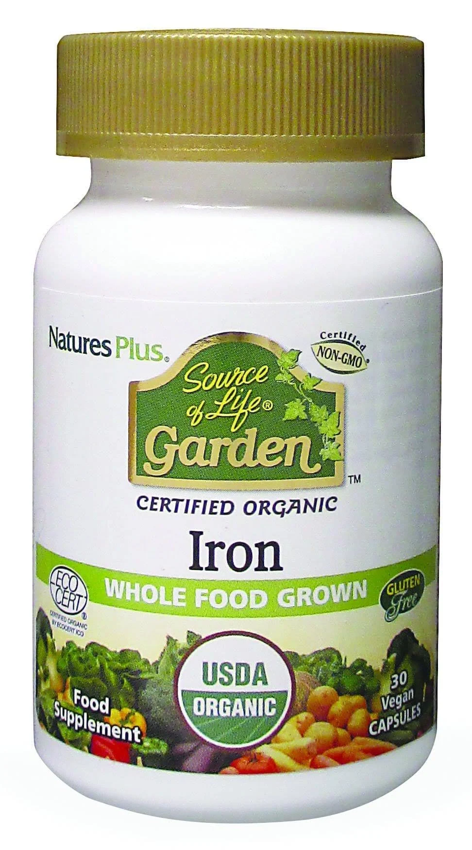 Source of Life Garden Organic Iron - 30 Capsules