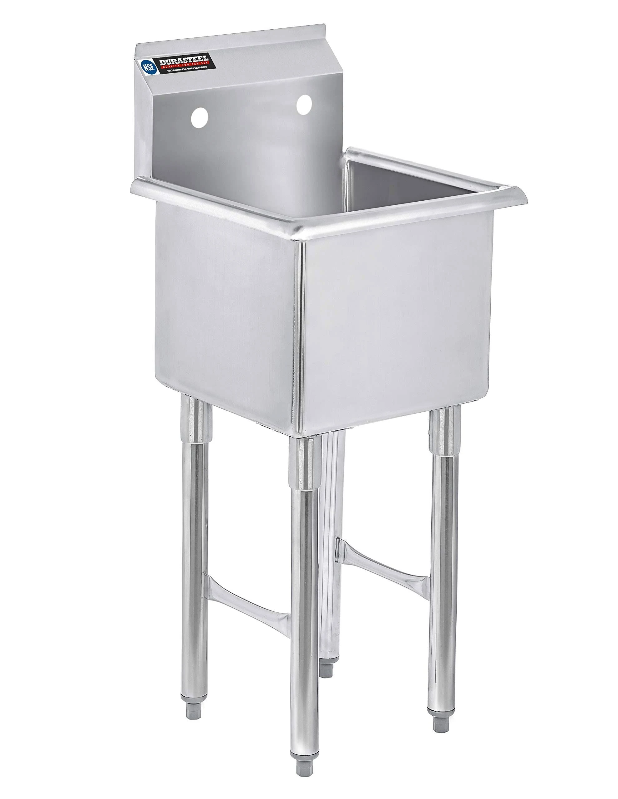 Stainless Steel Prep &amp; Utility Sink - DuraSteel 1 Compartment Commercial Kitc...