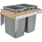 4WCTM Top Mount Double Bin Trash Can with Soft Close for 1-1/2 Inch Faceframe Cabinets - 27 Quart Capacity