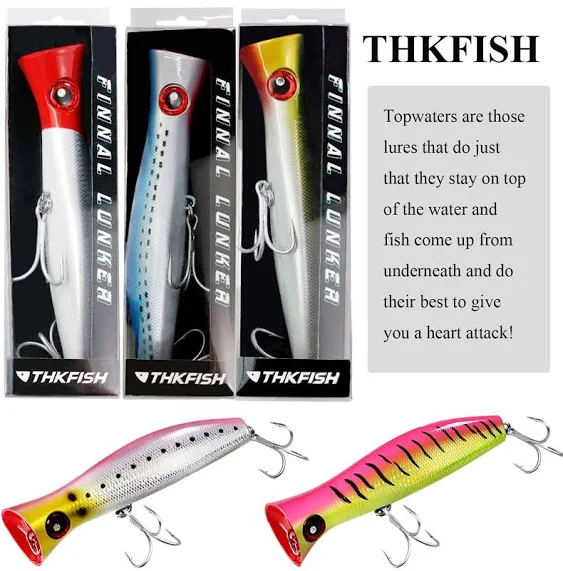 THKFISH Topwater Fishing Lures GT Popper Fishing Lure Saltwater Fishing Lures ...