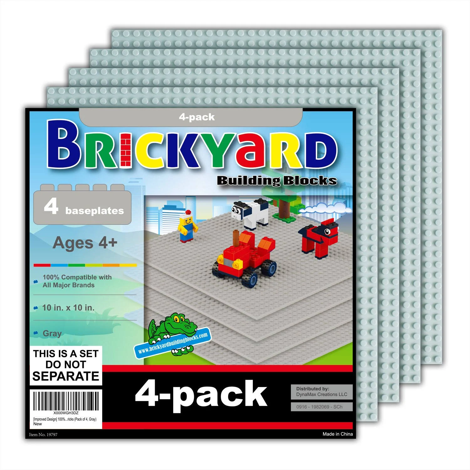 Brickyard 10" x 10" Baseplate - Gray