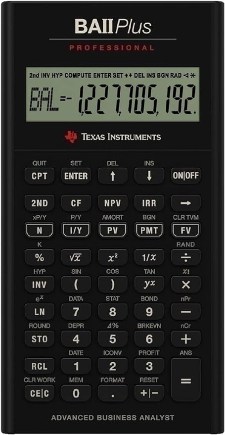Texas Instruments BA II Plus Professional Advanced Financial Calculator