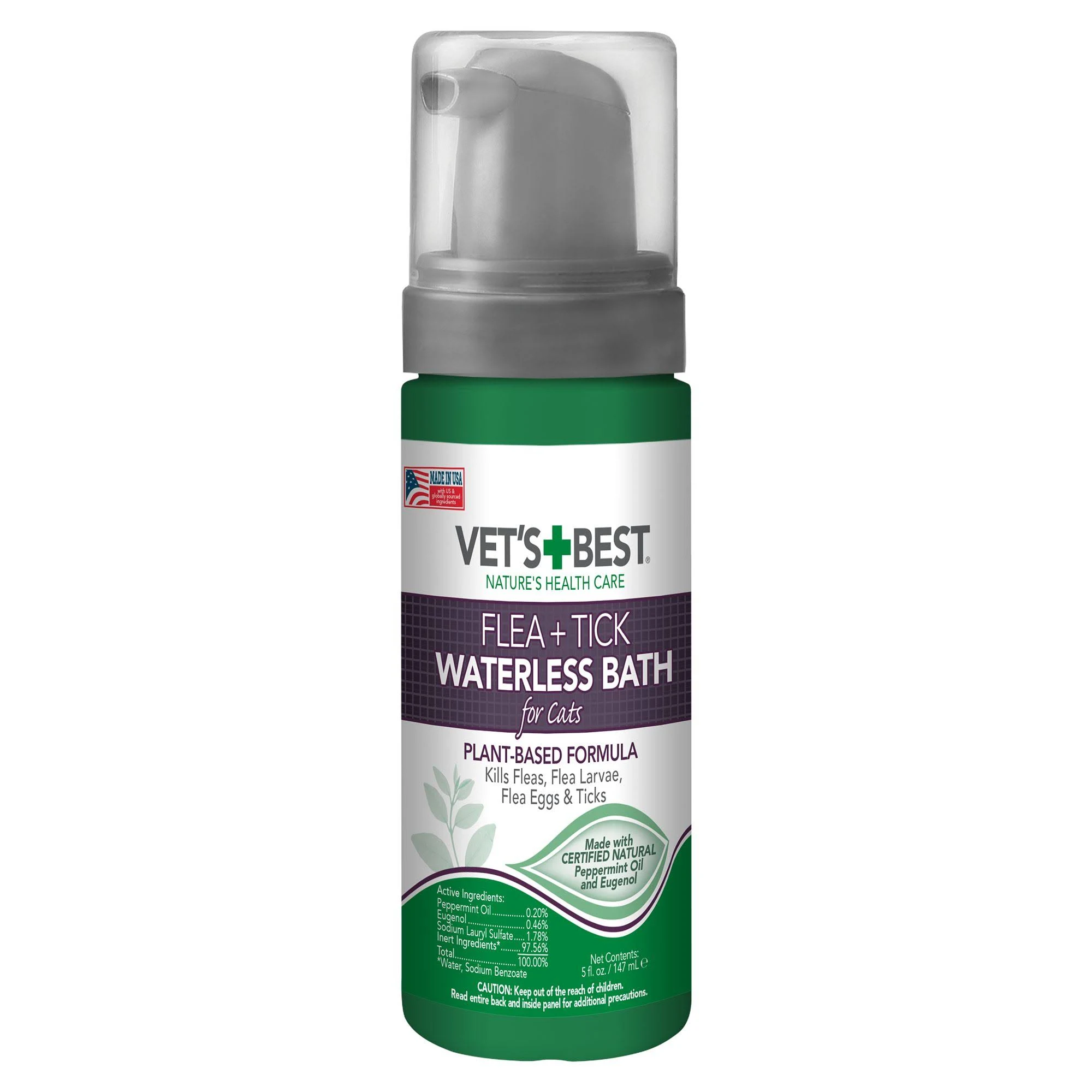 Vet&#039;s Best - Waterless Bath Shampoo/Foam for Cats - 5 oz. Bottle - FAST SHIPPING