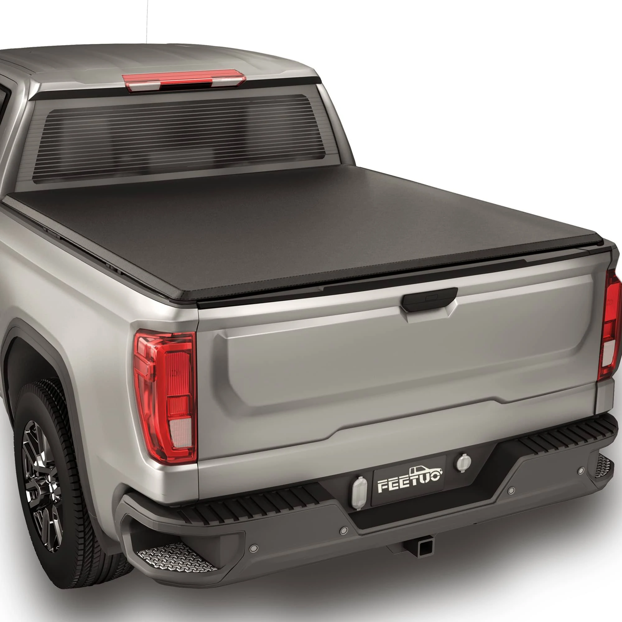 FeeTUO Soft Roll-Up Tonneau Cover Truck Bed for 2007-2024 Silverado/Sierra 1500 5 ...