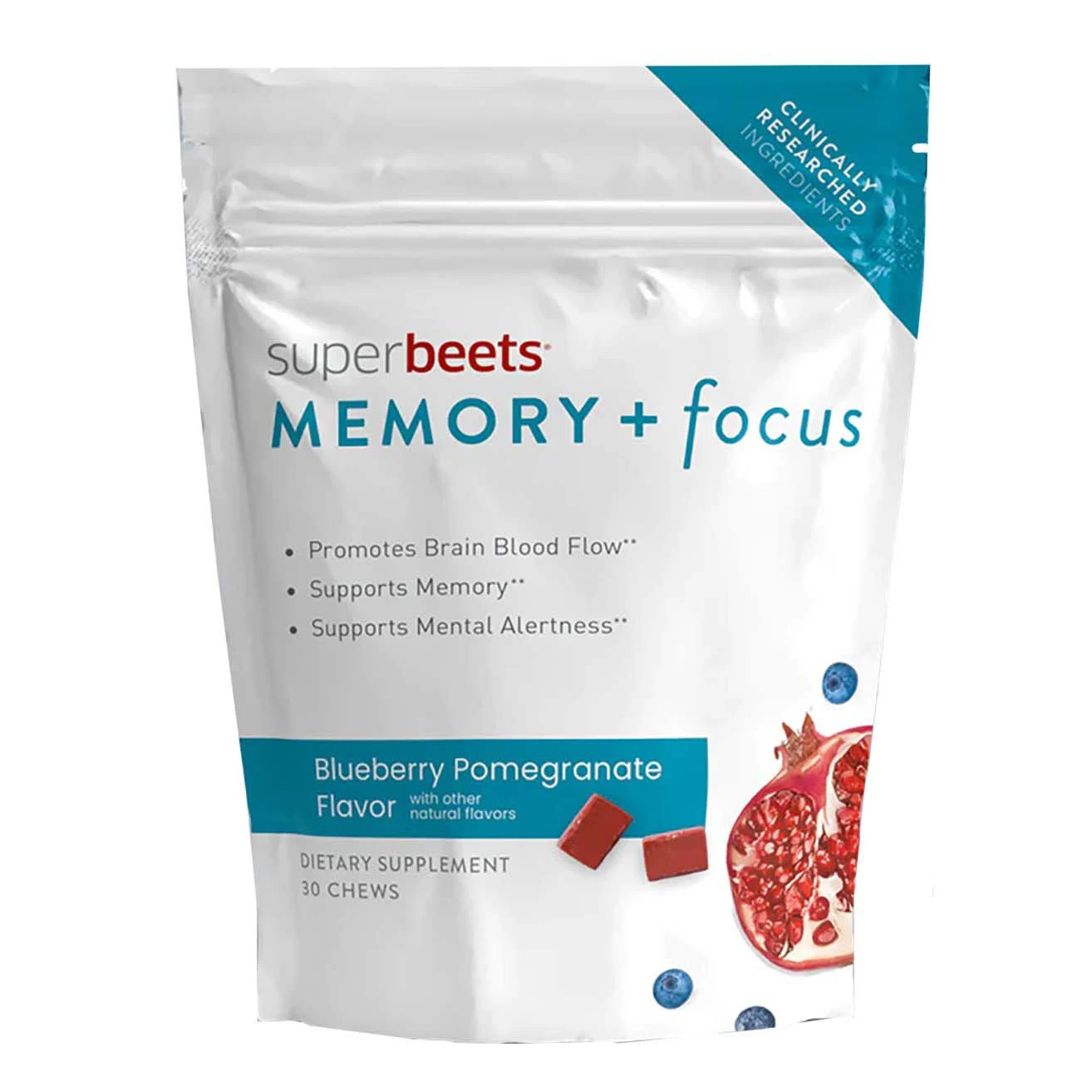 Human N Superbeets Memory & Focus Chews, Blueberry Pomegranate (30 ct)