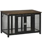 PawHut Furniture Style Dog Crate with Openable Top, Big Dog Crate End Table, Puppy Crate for Small Dogs Indoor, Spacious Interior, Pet Kennel, Brown