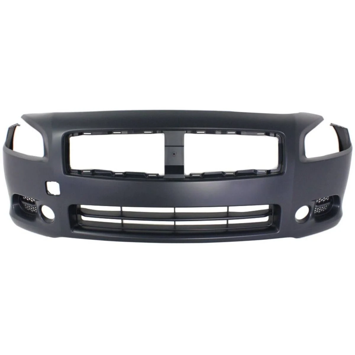 Front Bumper Cover for 2009-2014 Nissan Maxima w/ Fog Lamp Holes Primed, Black