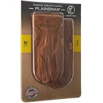 Plainsman Premium Cabretta Brown Leather Gloves, 2 Pairs (Medium)