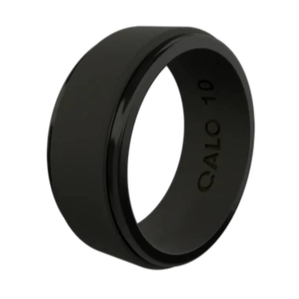 Qalo Men's Polished Step Edge Silicone Ring