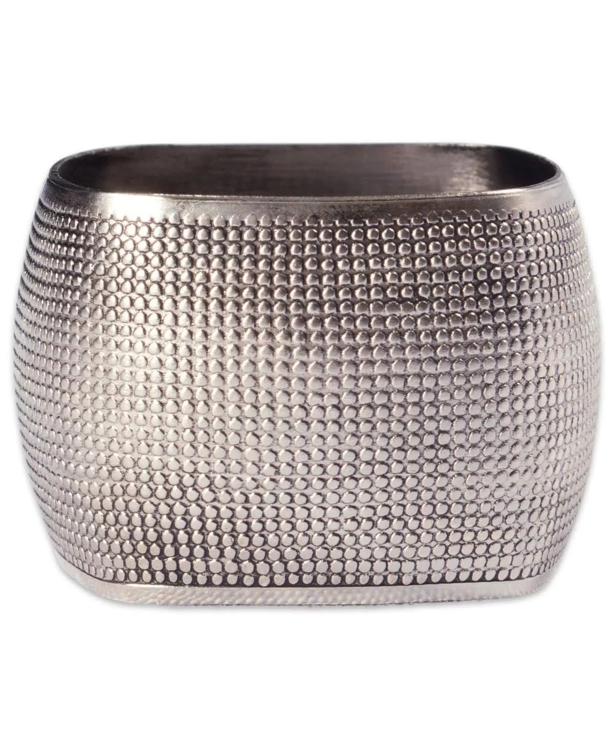 Textured Square Napkin Ring, Set Of 6 In Silver