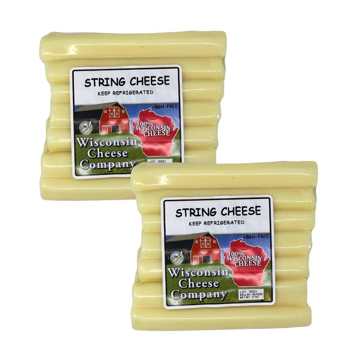 Wisconsin Cheese Company - 100% Wisconsin String Cheese, 12 oz. (2 Pack) Healthy, Low Carb & Keto-Friendly. Great for Travel, Hiking, Biking & Lunch Boxes