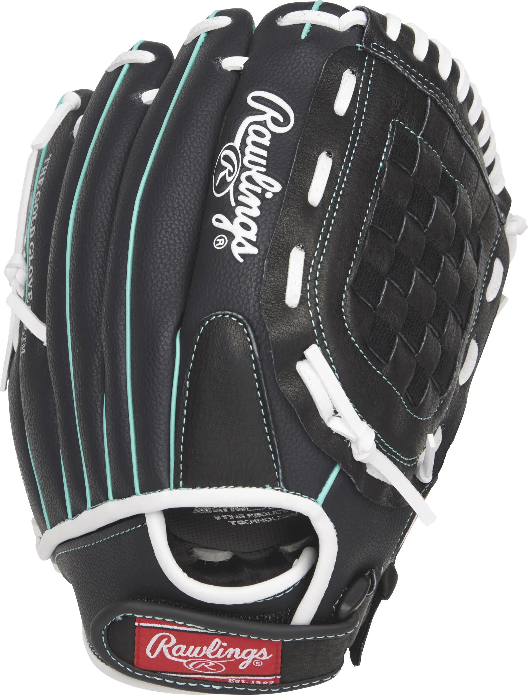 Rawlings Lefty 11.5 inch Softball Glove, Black/Teal