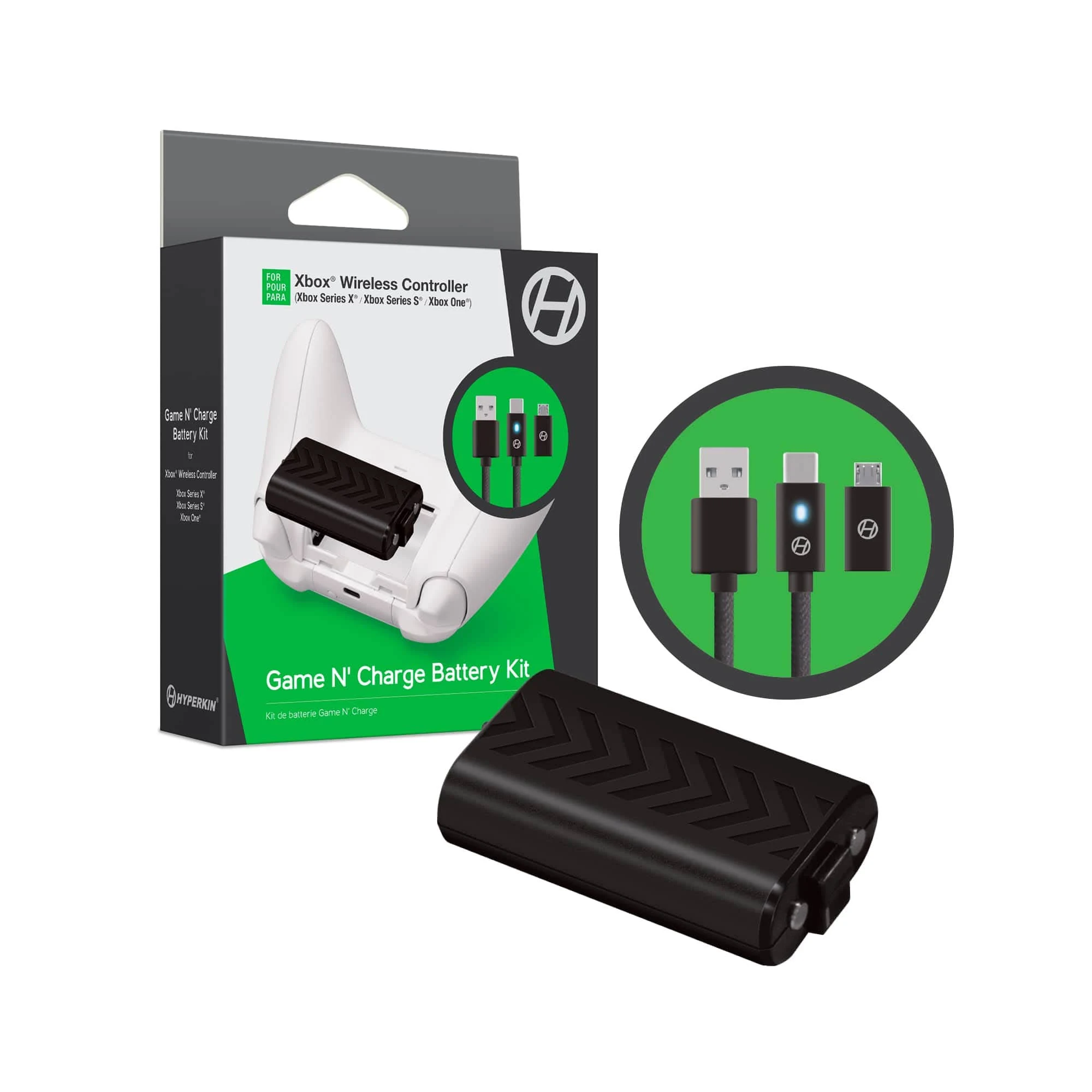 "Game N' Charge Battery Kit (Black) Compatible With Xbox Series X® / Xbox Series S®/ Xbox One"