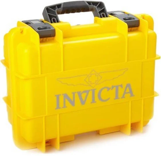 Invicta 8 Slot Impact Resistant Yellow Dive Storage Hard Waterproof Case Box VGC