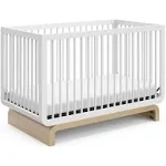 Storkcraft Santorini 5-In-1 Convertible Baby Crib, Black/Driftwood